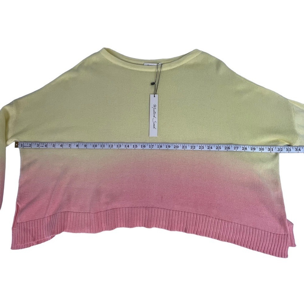 New Mustard Seed Sweater Ombre Gradient Yellow Pink Bell Sleeve‎ Women Medium - Picture 11 of 12